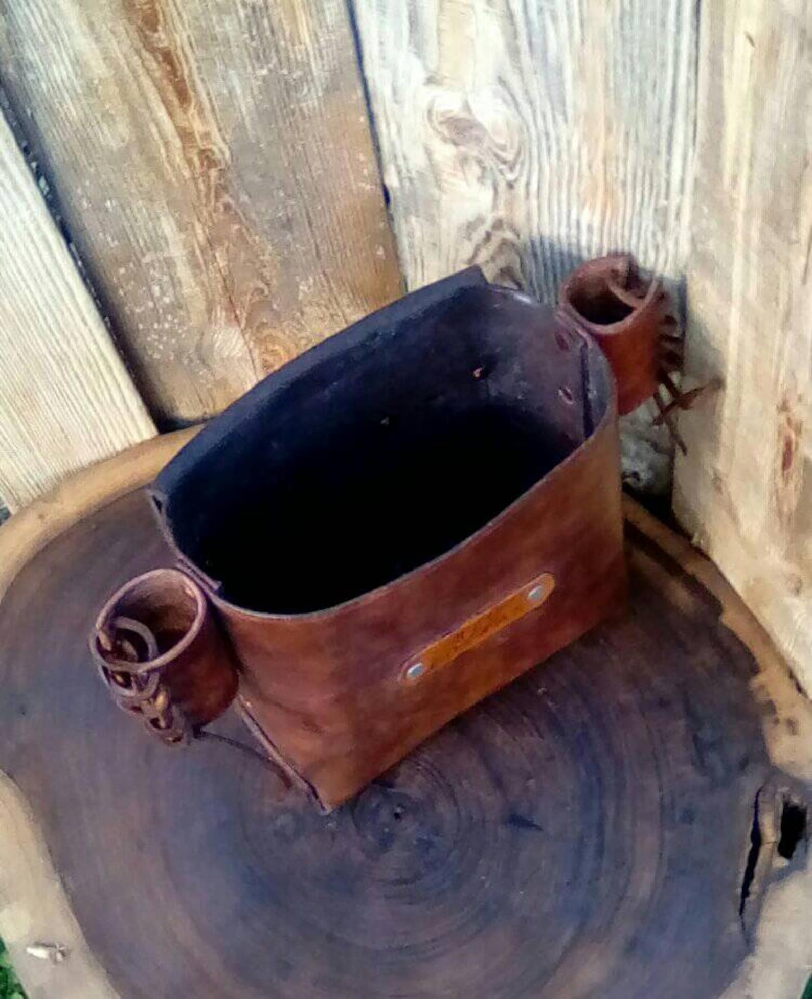 Leather Bolt Bag with Bulll Pin Cuffs Etsy