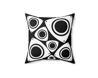 Almohada con diseño de rotor cuadrado de poliéster hilado