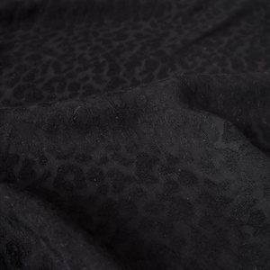 Black Cheetah Rayon Challis Jacquard - Deadstock Fabric by the Yard ~ Continuous Cut