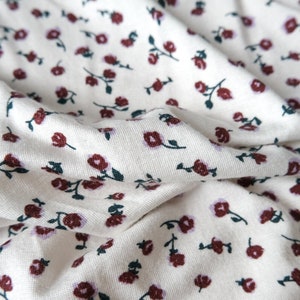 LAST 0.5 YARD - Ditsy Maroon Modal Rayon Stretch Jersey Knit - 5.5 oz - Deadstock Fabric By the Yard