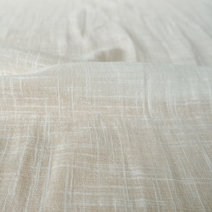 Neutral off white unbleached woven cotton fabric, window pane