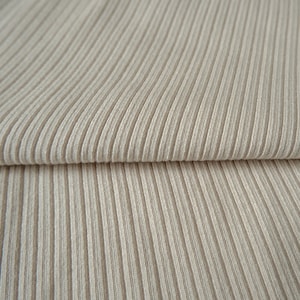 Ecru Heavy Rayon-cotton Sweater Rib Knit - 12oz - 41