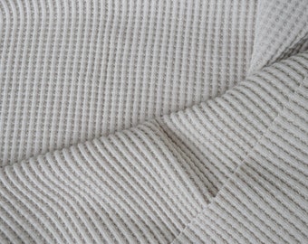★22-23FW★KNITTED★SOFT COTTON HEAVY WAFFLE KNIT Oyster Heavy Cotton Waffle Thermal - Distinctive Waffles