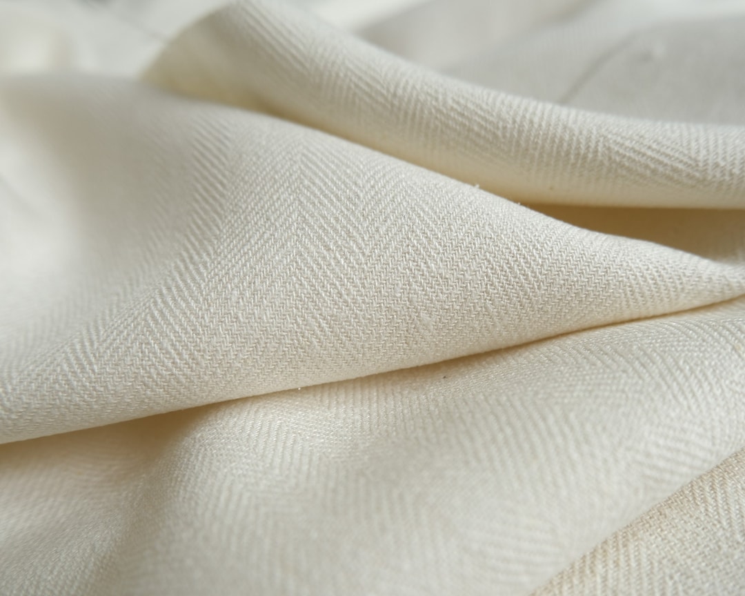 Undyed Herringbone Raw Silk Noil 54 Natural Silk Color Silk Noil Fabric by the Yard Etsy