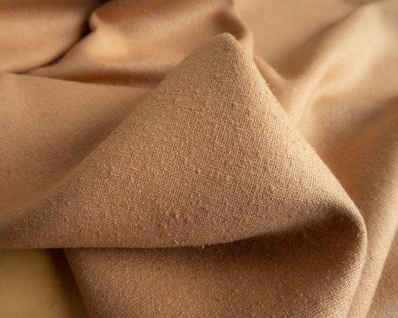 Clay 100% Raw Silk Fabric - Silk Noil Fabric By the Yard
