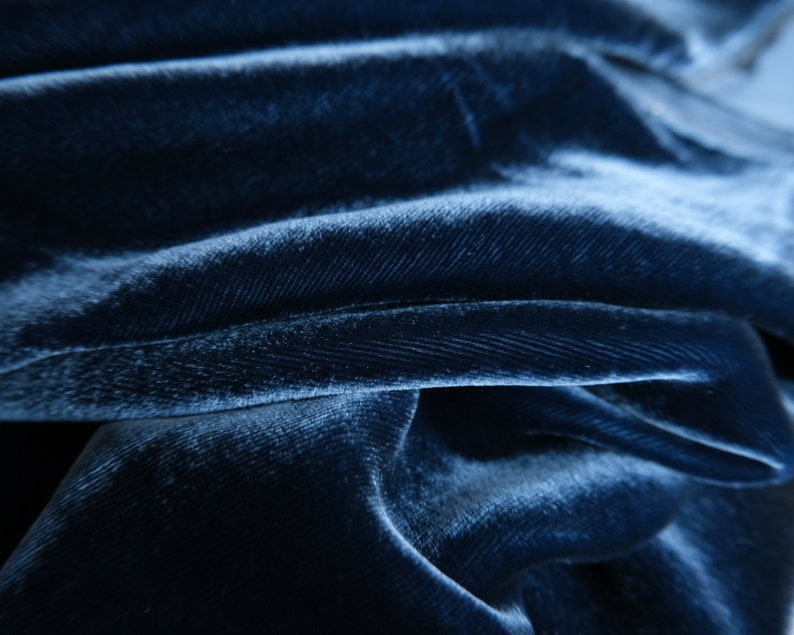 Midnight Silkrayon Velvet No Stretch Fabric by the Yard Etsy