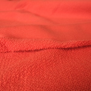 Sudadera de algodón French Terry Knit - 100% algodón - Ribete a juego disponible - Tejido cortado a medida Persimmon