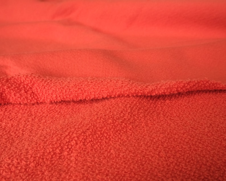 Sudadera de algodón French Terry Knit - 100% algodón - Ribete a juego disponible - Tejido cortado a medida Persimmon