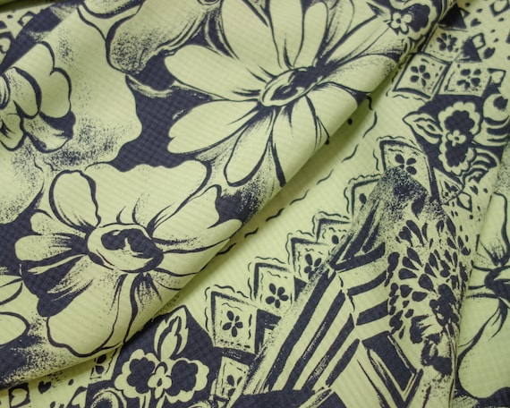 Vintage Hawaiian Cotton Fabric 60 Wide Deadstock Vintage Fabric by
