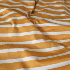 Mustard Stripe - Modal Rayon Stretch Jersey