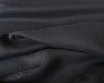 Washed Black - Lyocell Twill - Deadstock Fabric By the Yard