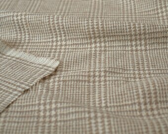 Upholstery Fabric - Small Brown Check Wool - 60 Wide -Material Available  By The Yard