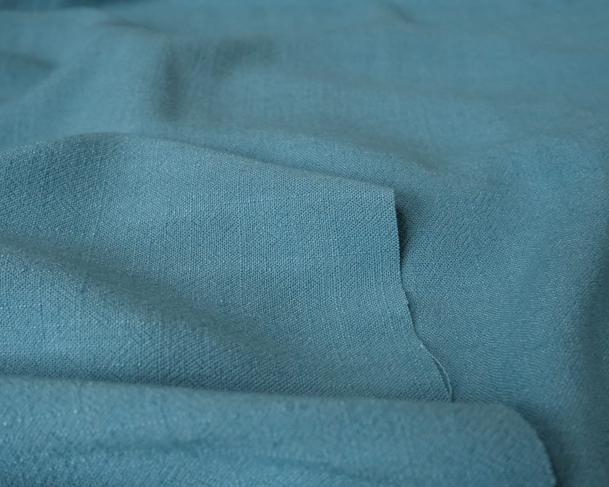 Mineral Blue Viscose Linen Slub - Fabric By the Yard
