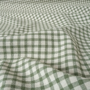 Moss Plaid Textured Linen Cotton - Fabric By the Yard