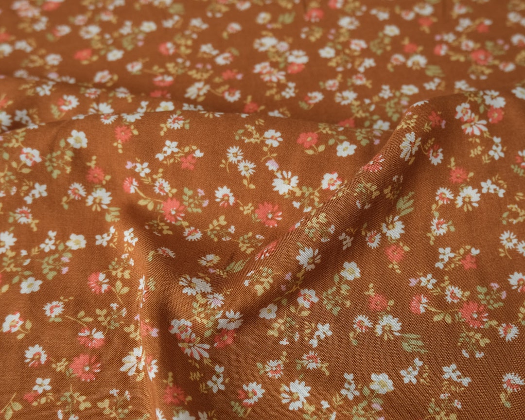 Fall Meadow Rayon Challis Deadstock Fabric Fabric by the Yard - Etsy