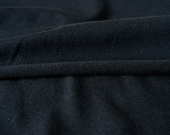 Black - Stretch Organic Cotton Jersey Knit - 6 oz - Valencia Jersey Fabric By the Yard