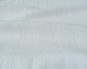 White Abby Organic Cotton Pointelle Knit - American Made Knit - Abby Pointelle