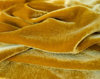 GOLD Silk Velvet Fabric - Etsy