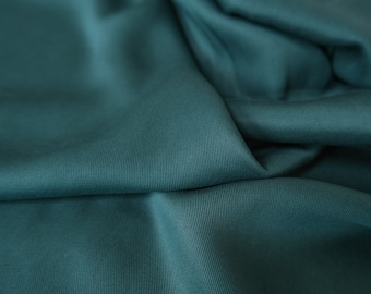 Peacock Lyocell Twill - Green Blue Tencel Twill - Deadstock Fabric By the Yard