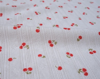 Summer Cherry Abby Organic Cotton Pointelle Knit - American Made Knit