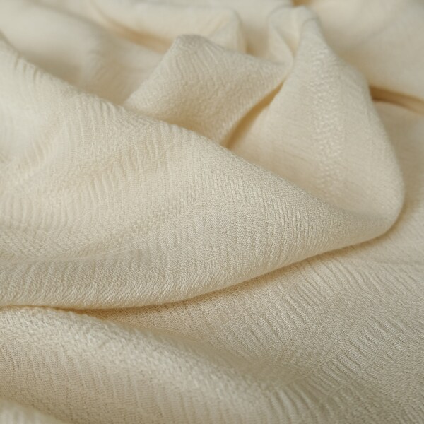 Cream Chevron Rayon Textured Jacquard - Deadstock Fabric || Fabric By the Yard ~ Custom Cut