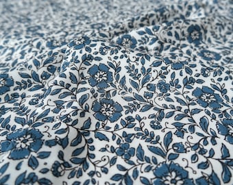 Steel Bohemian Floral Rayon Challis - Designer Print Apparel Fabric -Deadstock Fabric By the Yard