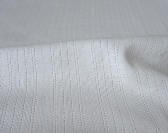 White Emily Organic Cotton Pointelle Knit - American Made Knit - Abby Pointelle
