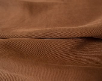 Caramel Brown Lyocell Twill - Tencel Twill - Deadstock Fabric By the Yard