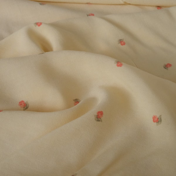 Ditsy Chamomile - Rayon Challis - Deadstock Fabric || Fabric By the Yard