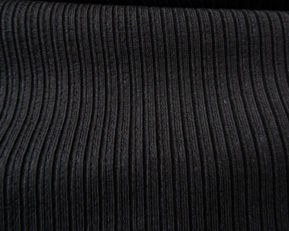 Black Rayon 2x2 Rib Knit - 8.5 oz - Great Density - Deadstock Fabric By the  Yard