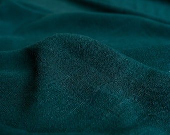 Teal Viscose Linen Slub - Fabric By the Yard