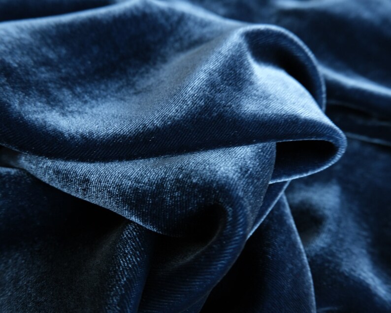 Midnight Silkrayon Velvet No Stretch Fabric by the Yard Etsy