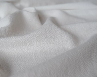 White Textured Cotton Fabric - Deadstock Fabric By the Yard