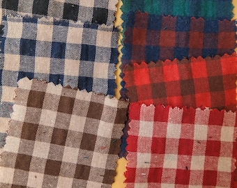 3/8" Gingham Textured Cotton - Check Fabric By the Yard
