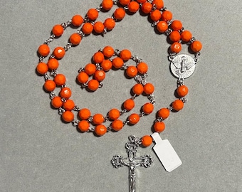 Handmade Traditional Rosary - Orange #1