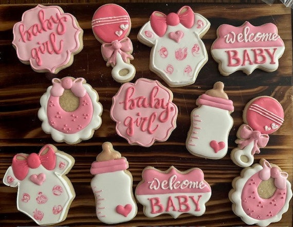 Baby Shower Cake Twins Tile And Pink Happy Birthday Twins Cake