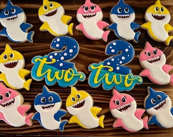 Shark Birthday Cookies