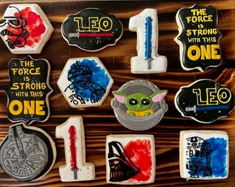 The Force First Birthday Cookies