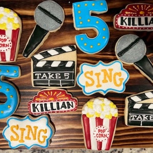 Sing inspired birthday cookies