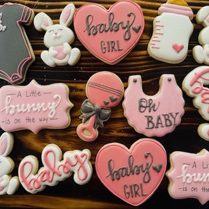 Bunny Themed Baby Shower Cookies