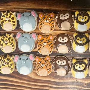 Jungle Animal Squishmallow inspired mini cookies