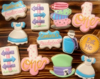 Wonderland Birthday Cookies