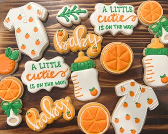 Cutie baby shower cookies