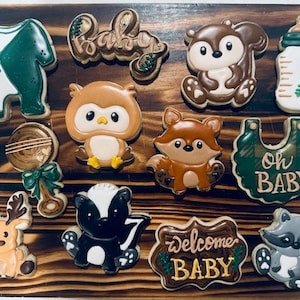 Woodland Animal Baby Shower Cookies