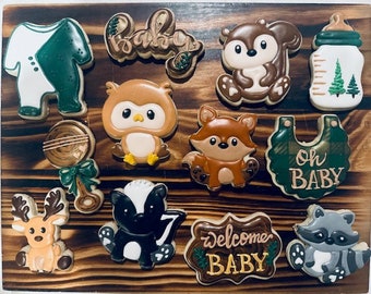 Woodland Animal Baby Shower Cookies