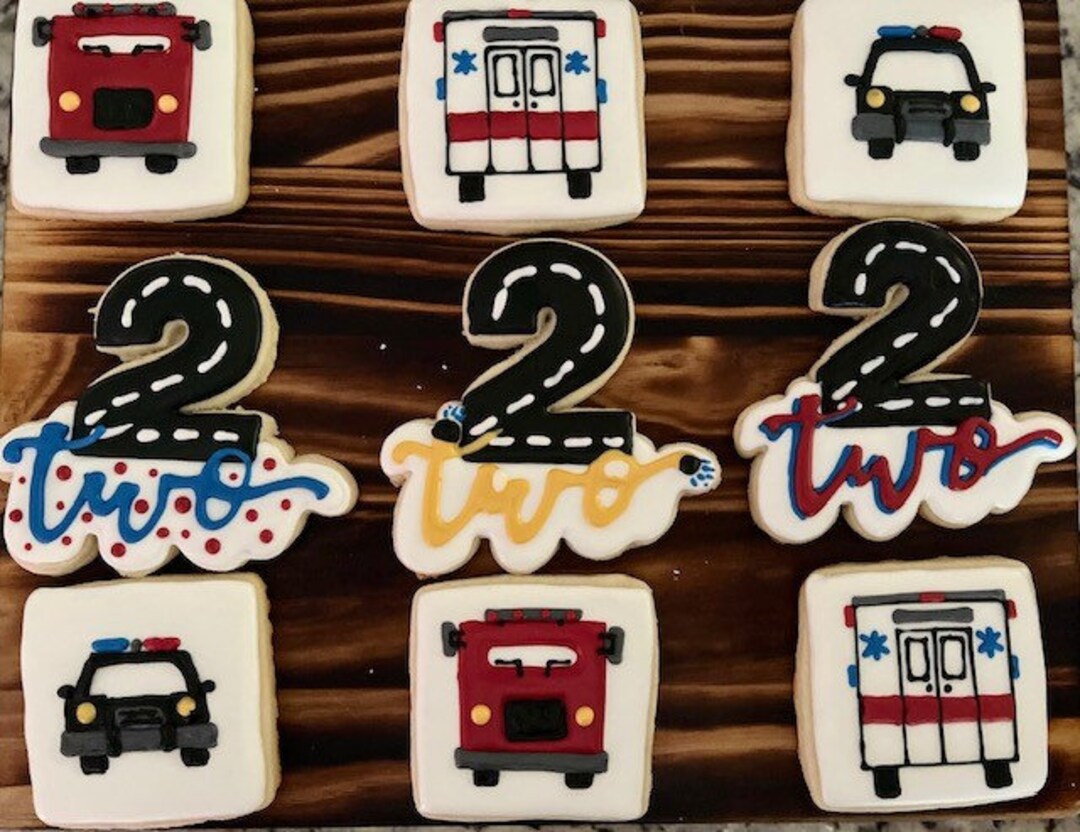 Emergency Vehicle Birthday Cookies Etsy