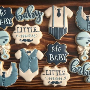 Little Man Baby Shower Cookies