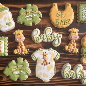 Giraffe baby shower cookies