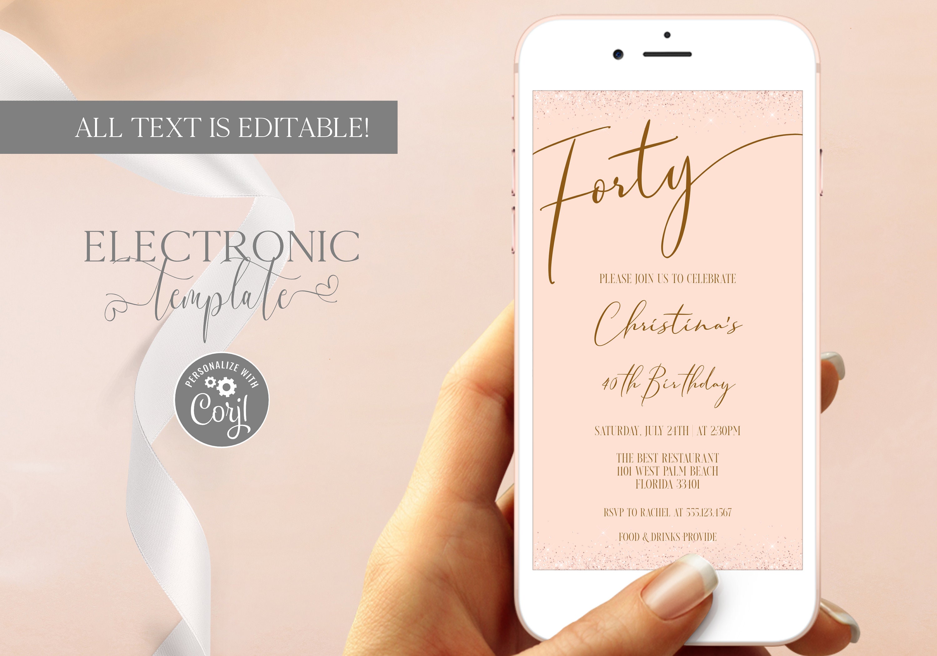 Editable Invite Invitation Template 2nd Birthday Party Invitation Phone