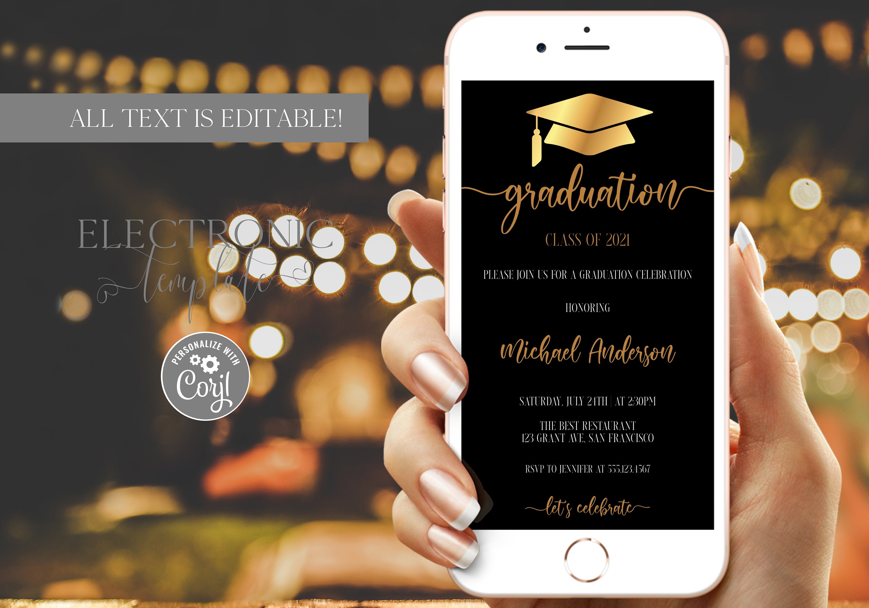 Invitations Paper Graduation Invitation Evite 2022 Boy Announcement by Text Electronic